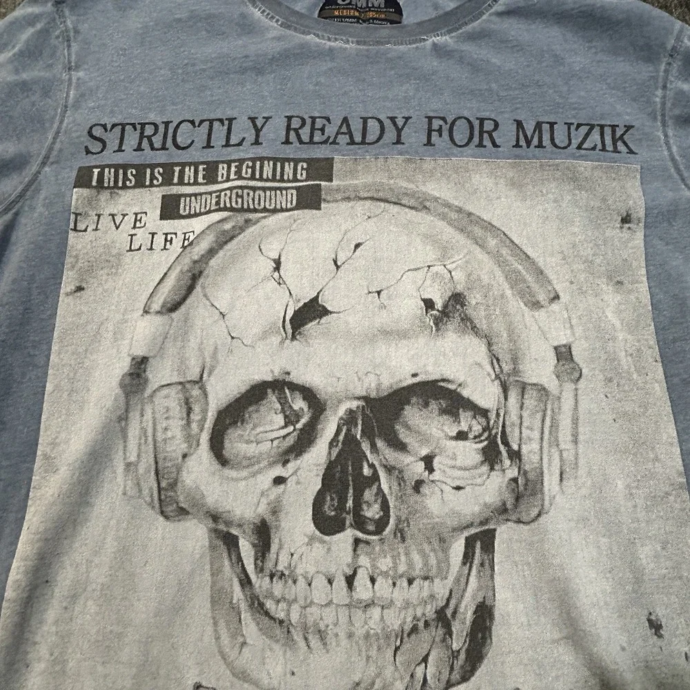 Underground Music Movement UMM Italian Graphic T Shirt Rave/Club Medium Skull